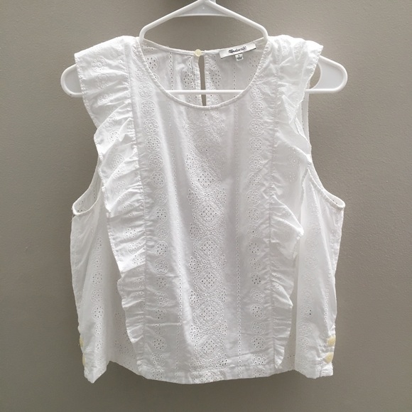 Madewell eyelet bellflower ruffle top - Picture 4 of 7